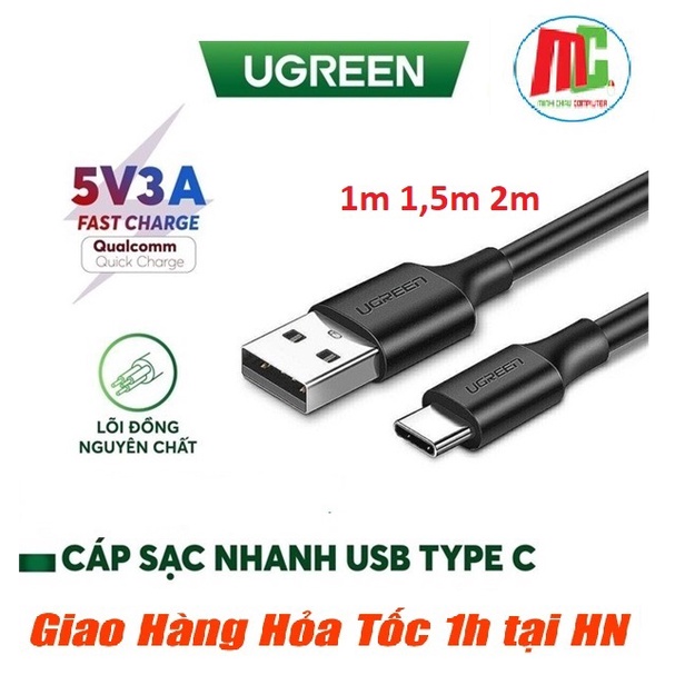 Cáp USB Type C to USB 2.0 Ugreen 60116 60117 60118 dài 1m 1,5m 2m cao cấp - Hàng Chính hãng