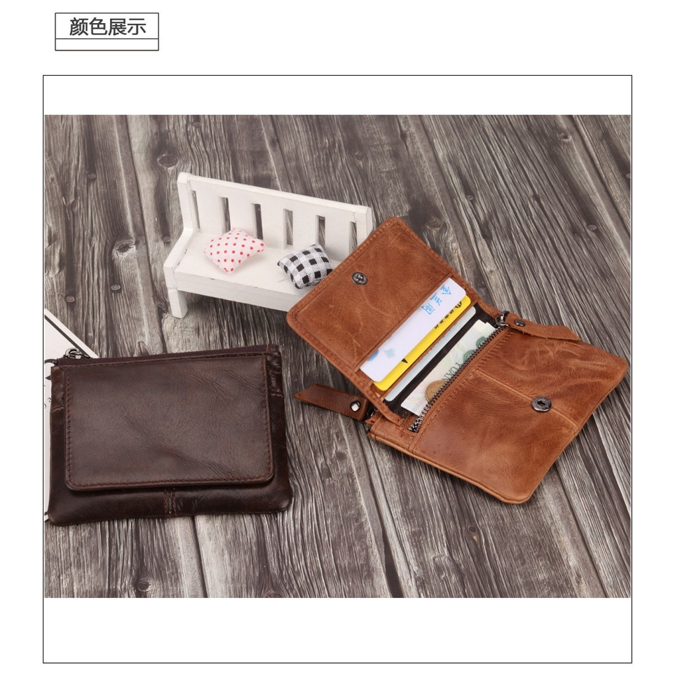 Mới Ví Đựng Tiền Xu mini Bằng Da Bò Thủ Công Đa Năng Phong Cách retro Nhật Bản Giá Đỡ