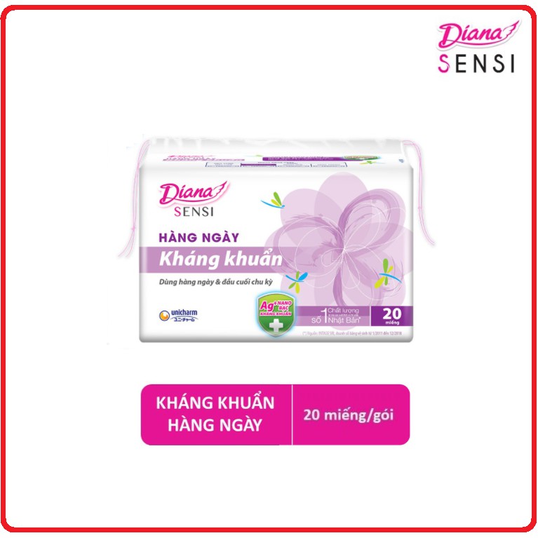 Băng Vệ Sinh DIANA Hằng Ngày Kháng Khuẩn Gói 8 Miếng - 20 Miếng - 40 Miếng