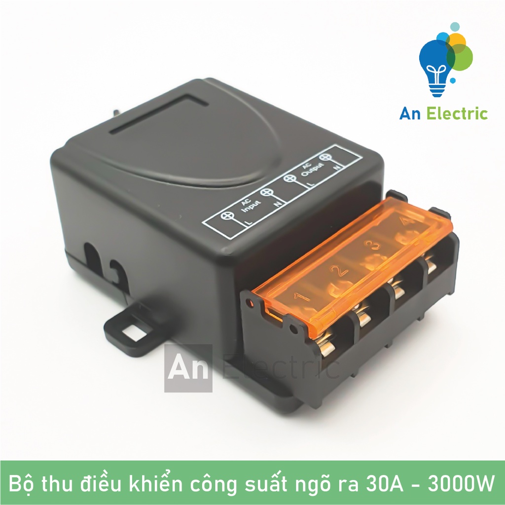 Công tắc điều khiển từ xa 100m công suất cao ngõ ra 30A/AC230V bật tắt thiết bị chiếu sáng, máy bơm, quạt – Bộ 2 tay bấm