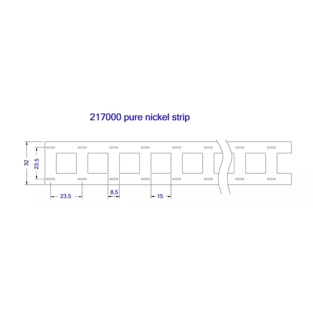 Kẽm đôi 2 hàng cell 21700 - 0.15*320*230mm dùng cho khung ghép. BN.