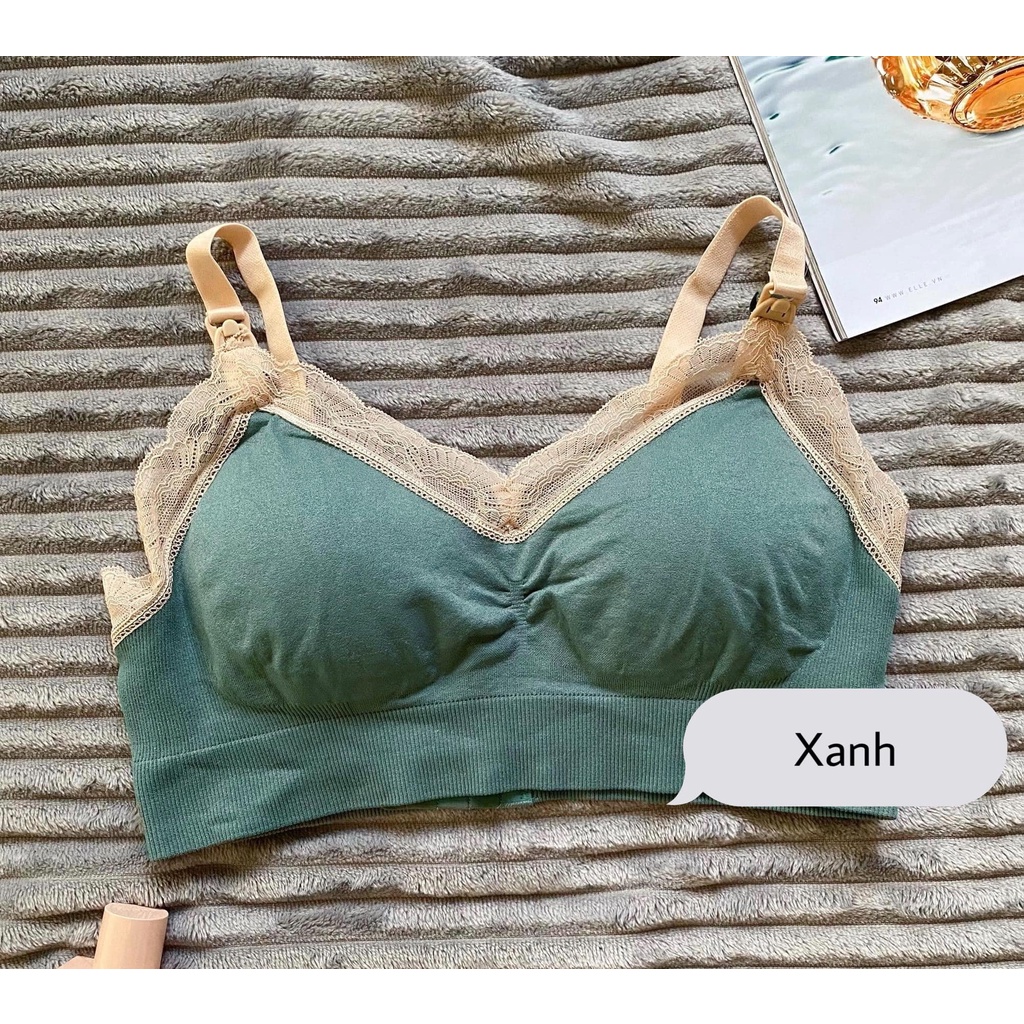 Áo Lót bầu cho con bú chống xệ pha ren cao cấp AL08