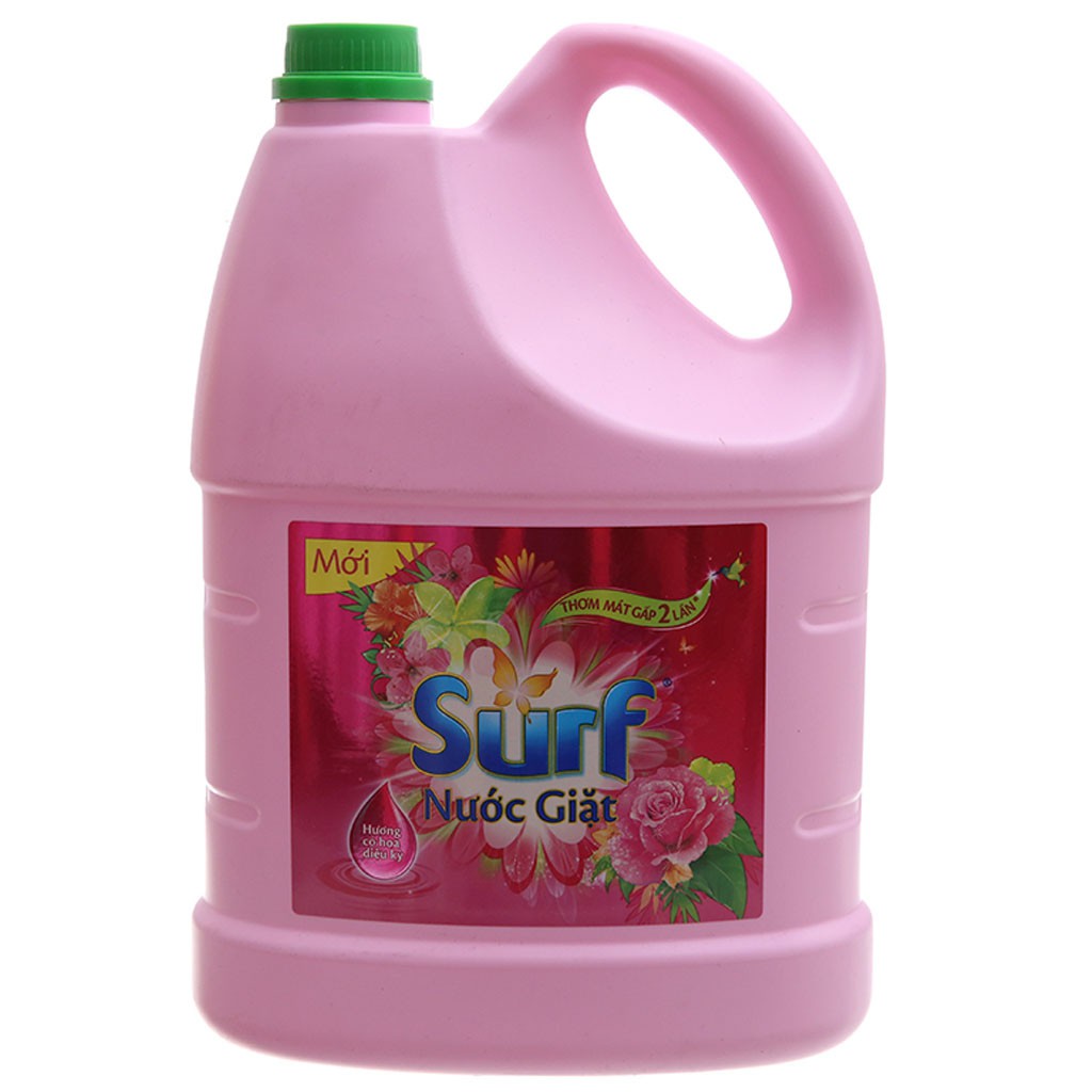 Nước Giặt Surf Hương Cỏ Hoa Diệu Kỳ Can 3,8kg (Sạch nhanh hiệu quả, hương hoa lan tỏa)