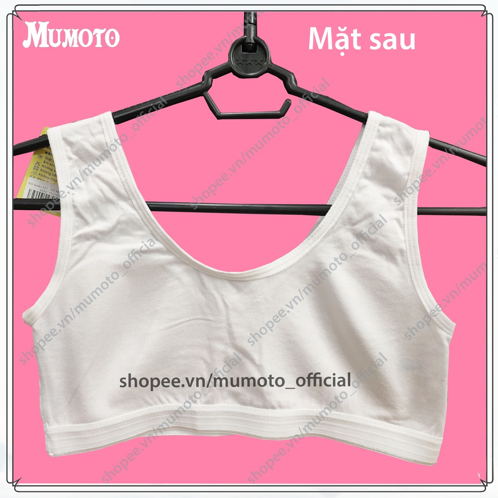 Áo lót nữ học sinh Saki 3 lỗ cotton bản dây to mút mỏng tháo rời áo bra học sinh cotton SK035 - MUMOTO