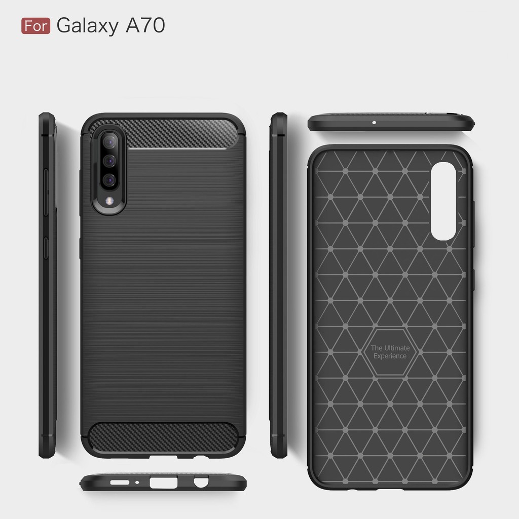 Ốp điện thoại sợi carbon mềm ôm sát bảo vệ mặt lưng cho Samsung Galaxy A70