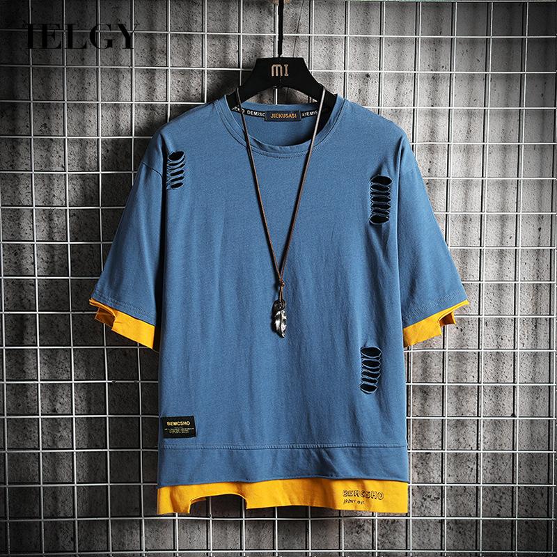 Áo thun IELGY tay ngắn dáng rộng nhiều màu tùy chọn phong cách Hip-Hop Hàn Quốc dành cho nam | BigBuy360 - bigbuy360.vn