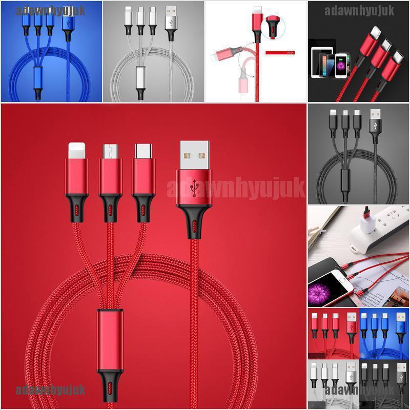 Dây Cáp Sạc Đa Năng 3 Trong 1 Đầu Usb Type-C Cho Iphone