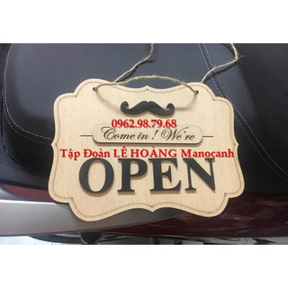Biển Gỗ 2 Mặt Open-Close Size 20x15cm Treo Cửa SHOP