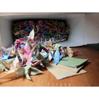 1000 con hạc giấy chống ẩm KOREA cao cấp gấp sẵn size 4x4cm