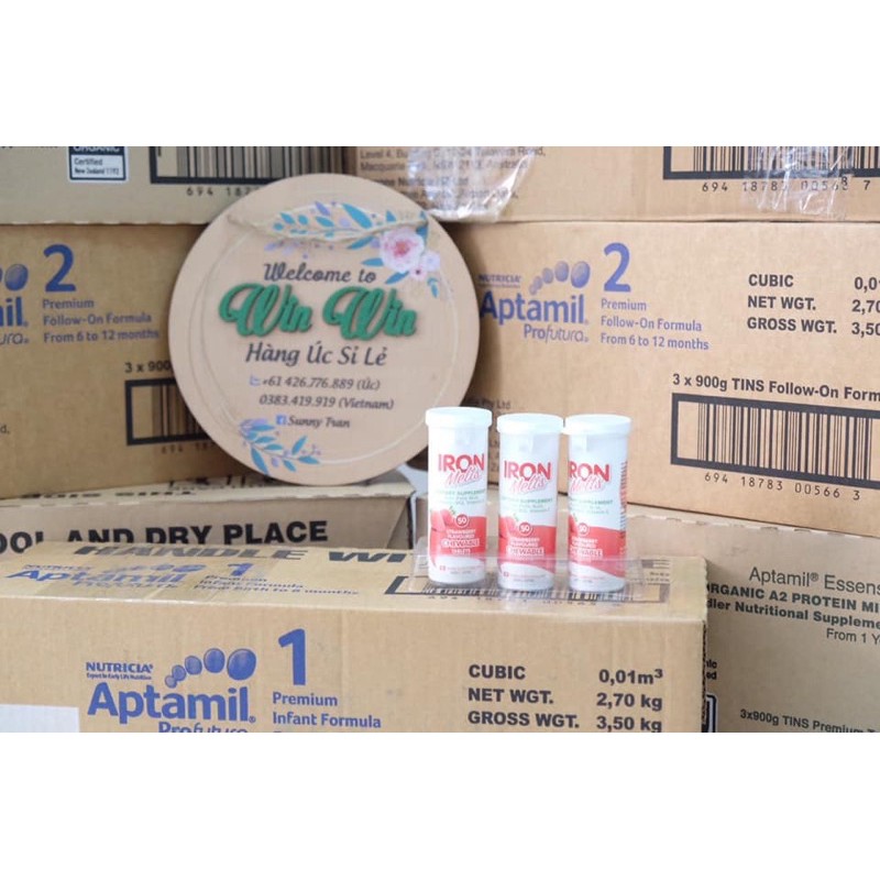 Viên Ngậm Bổ Sung Sắt Iron Melts Chewable Vị Dâu 50 Viên