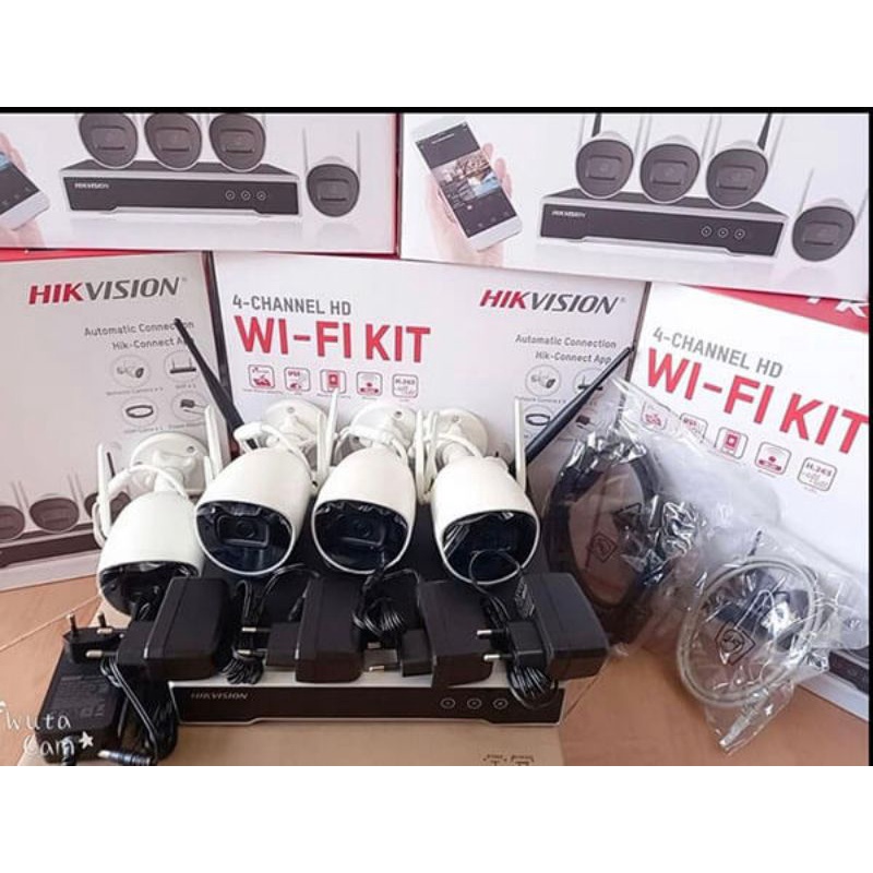 BỘ KIT 4 CAMERA 2M IP WIFI Hikvision NK42W0H (D) / H265+ / Bullet ( KHÔNG DÂY/ CÓ DÂY) 2MP BH 24TH | BigBuy360 - bigbuy360.vn