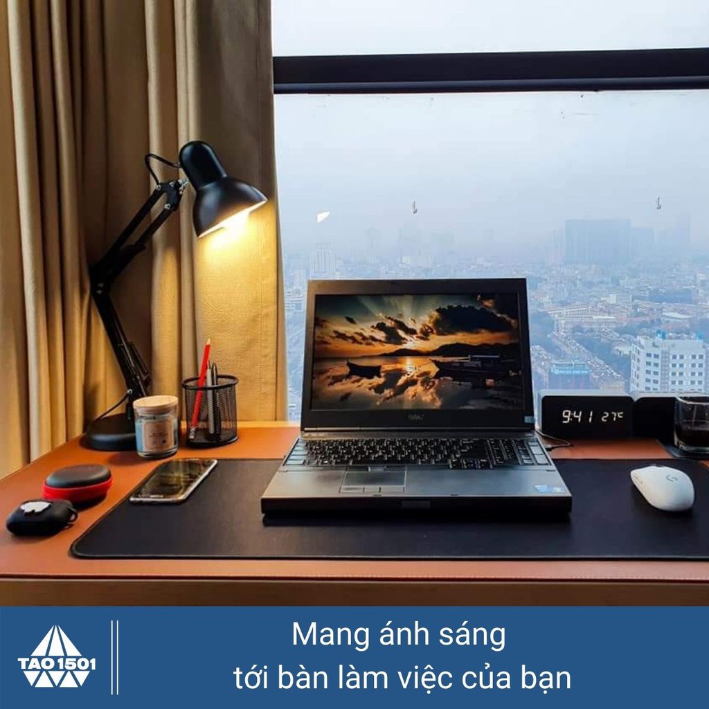 Đèn học Đèn bàn làm việc có đế tròn và kẹp bóng LED 9w đổi màu 3 chế độ ánh sáng