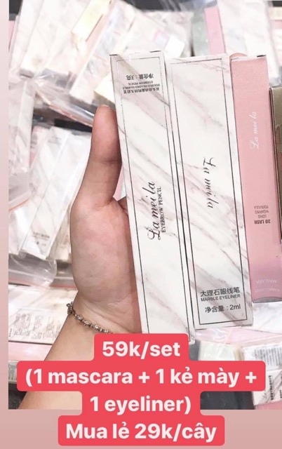 Combo chì kẻ mày, mascara, kẻ mắt nước của la mei la | BigBuy360 - bigbuy360.vn
