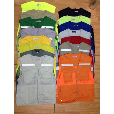 Áo gile kĩ sư bảo hộ màu ghi sáng