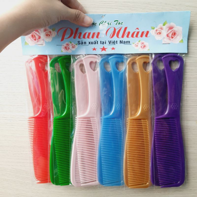 Vỉ 12 lược chải ngôi sao màu trong 20cm (có nhiều mẫu chọn)