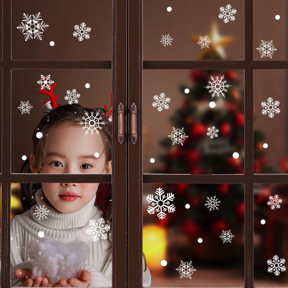 Miếng Dán Trang Trí Cửa Sổ Họa Tiết Người Tuyết Phong Cách Giáng Sinh Năm Mới