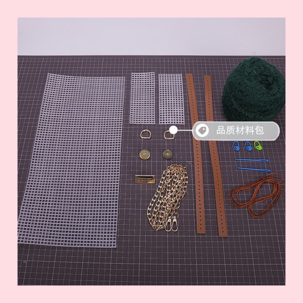 - Túi xách tự đan lông xù đeo vai cá tính (set nguyên liệu làm túi), DIY, túi handmade