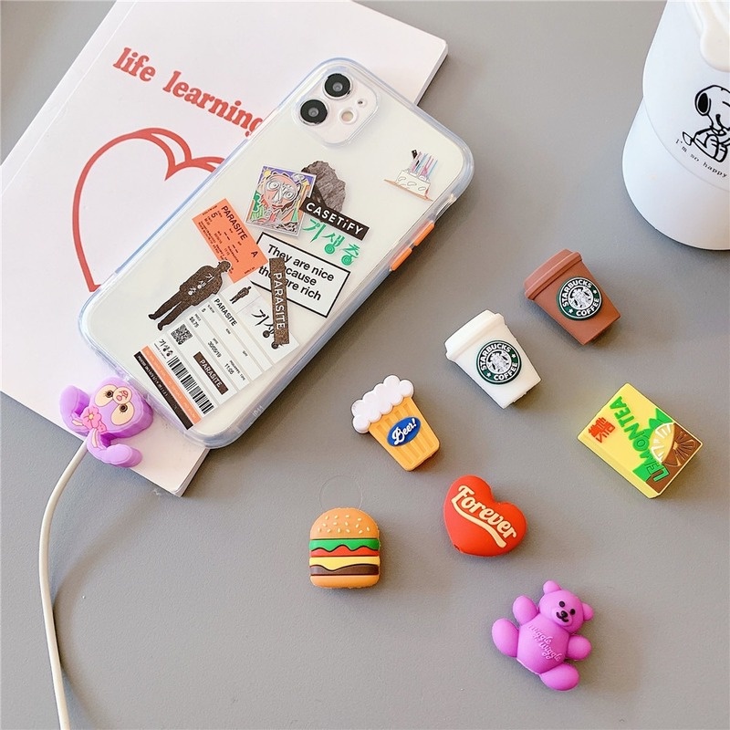 Vỏ bọc bảo vệ dây cáp sạc USB họa tiết hoạt hình đáng yêu