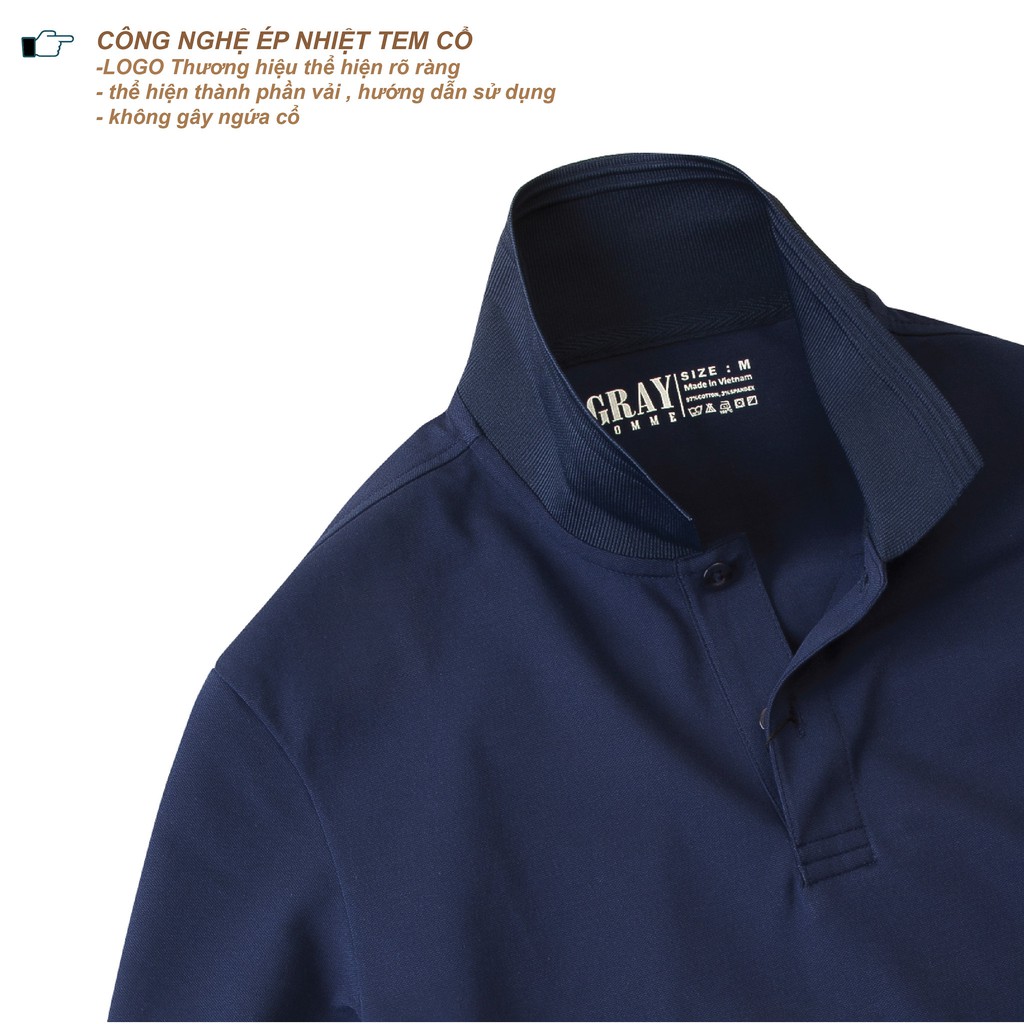 Áo Polo Nam GRAYHOMME, Chất Liệu Cotton Cao Cấp, Thấm Hút, Bo Dệt Siêu Bền TPG100 | BigBuy360 - bigbuy360.vn