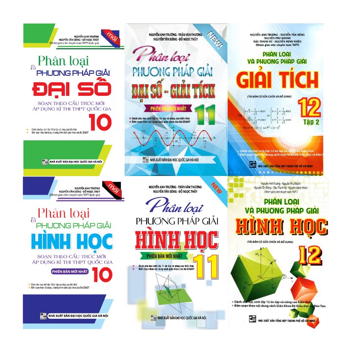 Sách - Combo Phân loại và phương pháp giải Toán 10, 11, 12 (6 quyển)