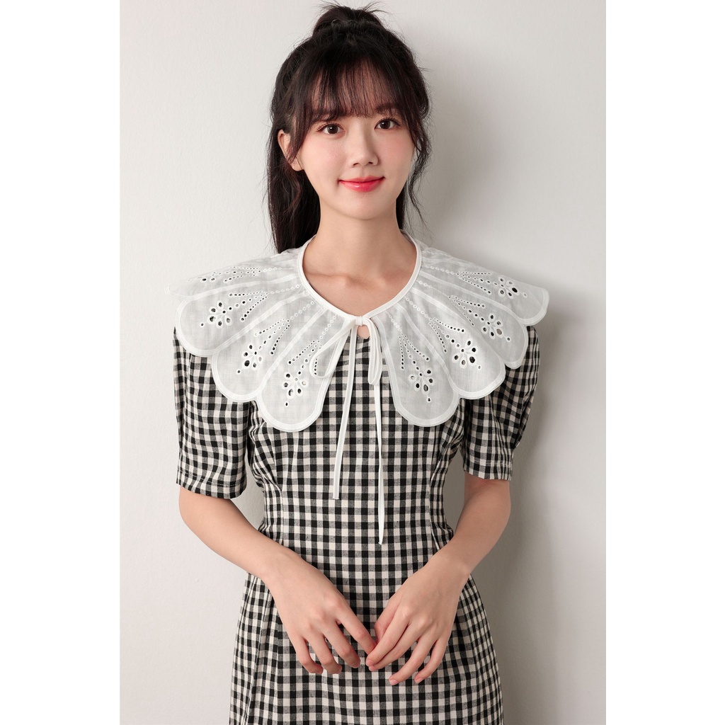 Cổ áo sơ mi ren giả tháo rời cho nữ thời trang thu đông phối cùng áo đầm không cổ - Mã CTTH The Collar Box