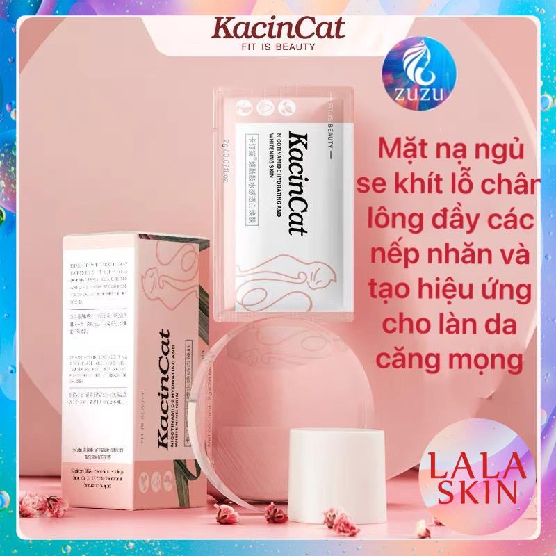 Mặt nạ ngủ KacinCat Collagen dưỡng ẩm, lầm đầy các rãnh nhỏ trên da, tạo hiệu ứng căng mọng và làm săn chắc da