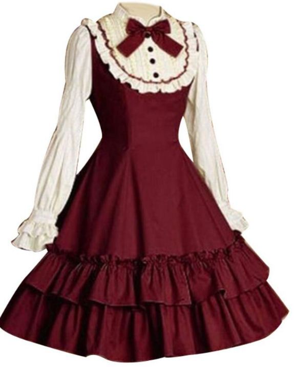 Đầm nữ xếp tầng phong cách Lolita xinh xắn dùng để hóa trang nhân vật hoạt hình size L