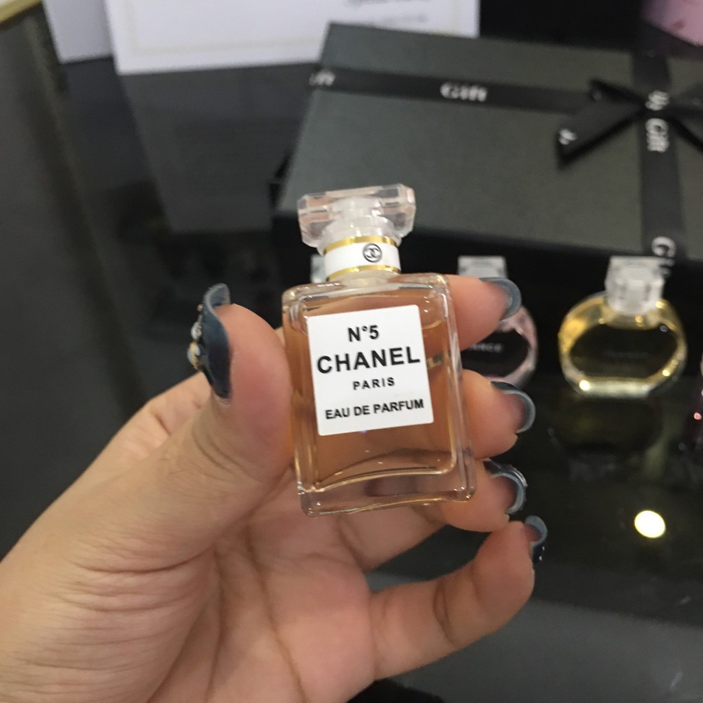 Bộ 5 Chai Nước Hoa Mini ᴄʜᴀɴᴇʟ 7.5ml - Dạng Chấm - Độ Lưu Hương Lâu 8 - 12 giờ