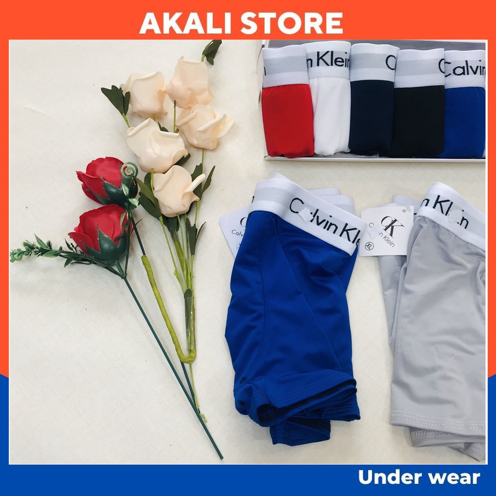 Quần lót nam boxer thun lạnh, Quần sịp đùi nam boxer thun lạnh co dãn 4 chiều cao cấp  - AKALI