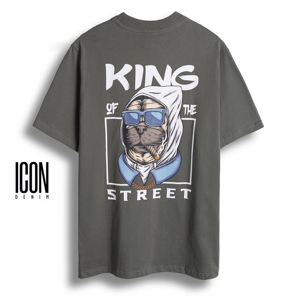 Áo Thun Nam, Áo Phông Nam Cổ Tròn ICON DENIM King Of The Street, Vải Cotton Co Giãn, Form Regular ATEC0002 160STORE | BigBuy360 - bigbuy360.vn