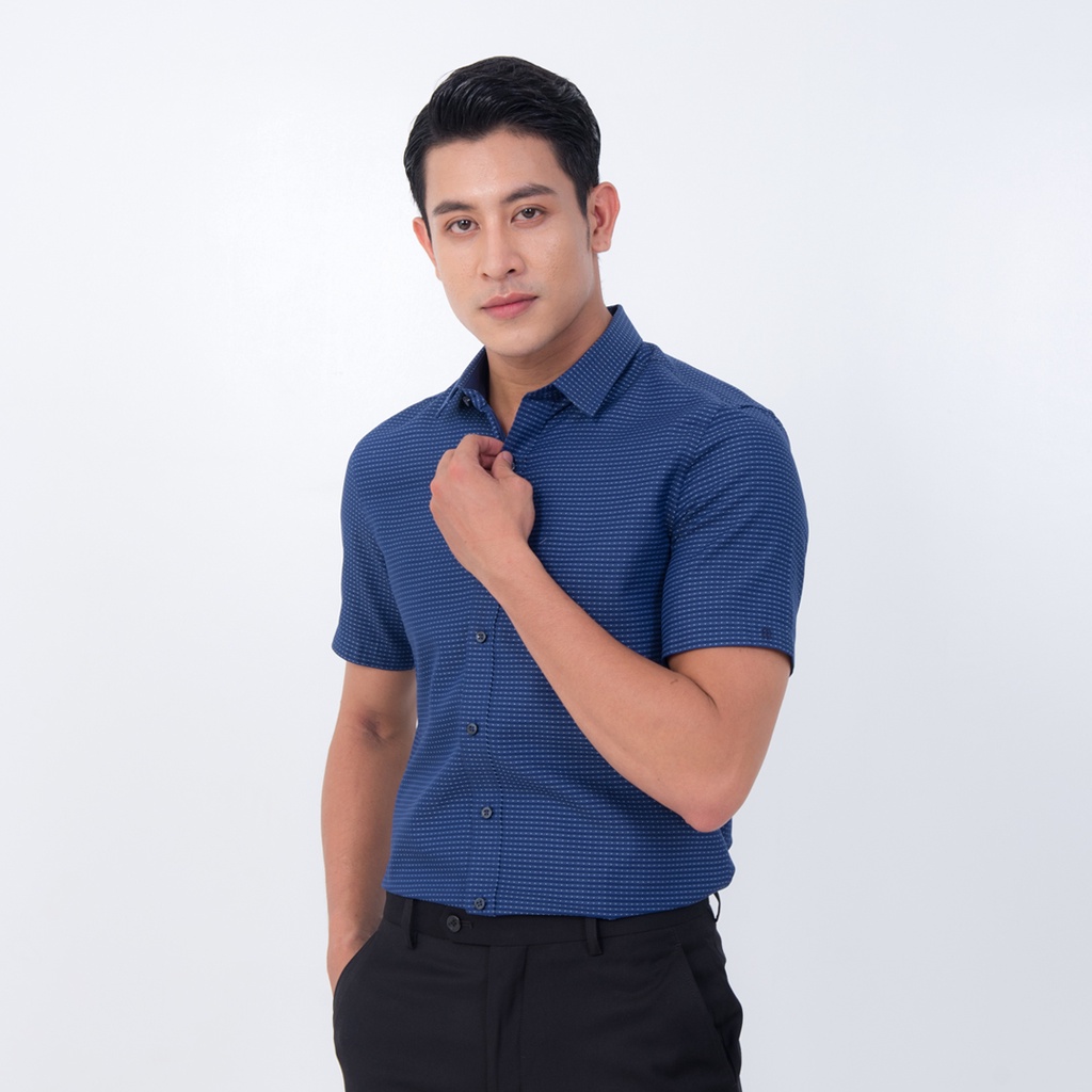 ÁO SƠ MI NAM CỘC TAY họa tiết hiện đại chính hãng May 10