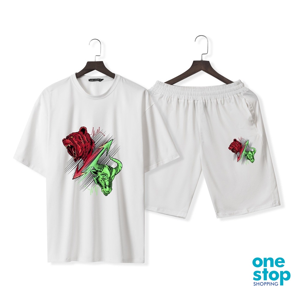 Sét đồ thời trang unisex one shop mặc nhà B03 nam nữ áo form rộng tay lỡ