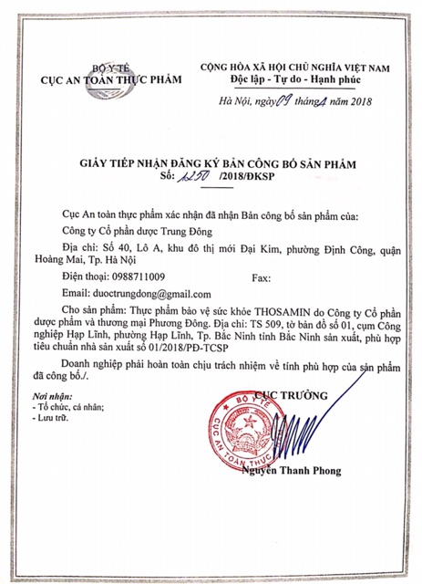 Thosamin viên uống giảm mùi hôi cơ thể | Thế Giới Skin Care