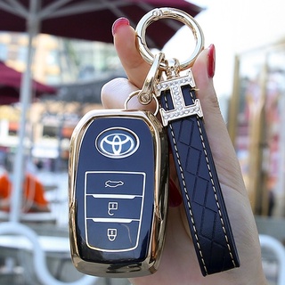 Ốp Chìa Khoá Toyota Fortuner, Camry, Hilux Mẫu Mới Đen Viền Vàng Cao Cấp