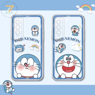 Zymello Ốp lưng Vivo Y17 Y20 Y21 Y15S Y15A Y15 Y12 Y12A Y11 Y91C Y91i Y1S Y30 Y51 Y72 Y75 Y7 Y6 Y76S Y85 Z1 Hộp đựng điện thoại Gel silica mèo hoạt hình trong suốt dễ thương B