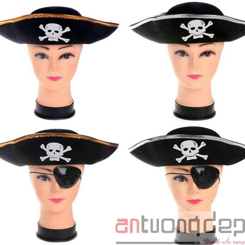 Nón cướp biển - Mũ thuyền trưởng hải tặc - Hóa trang Hallowen
