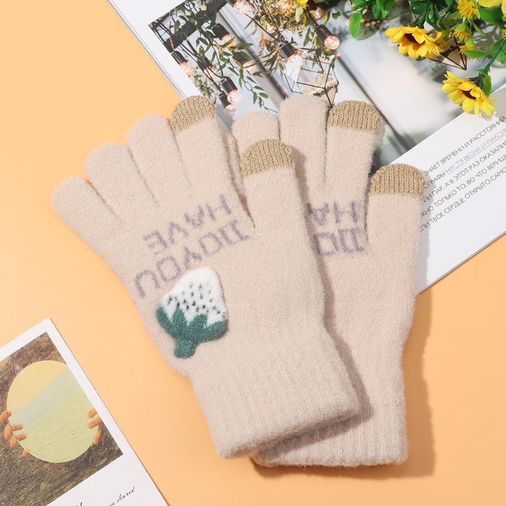 LEILY Găng Tay Mùa Đông Dày Dặn Ấm Áp Có Thể Dùng Màn Hình Cảm Ứ