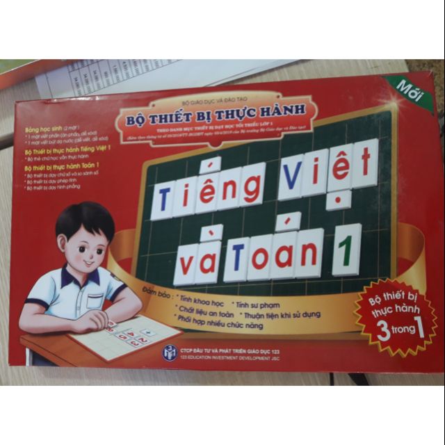 Bộ thiết bị thực hành Tiếng Việt và Toán lớp 1 không kèm hình khối.