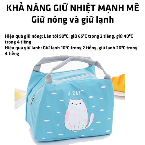 Túi Giữ Nhiệt Nóng Lạnh Đựng Hộp Cơm, Thức Ăn, Bình Nước Cho Dân Văn Phòng Đi Làm