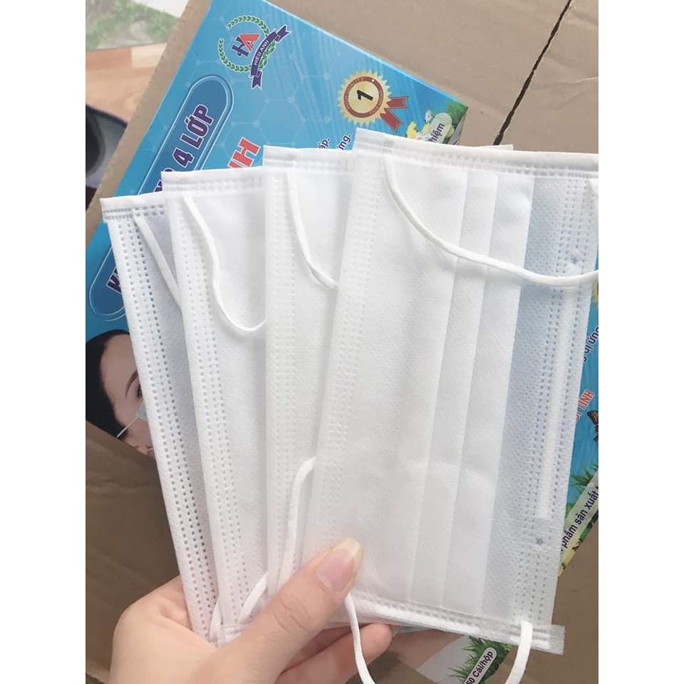 Hộp 50 cái khẩu trang y tế 4 lớp kháng khuẩn đủ màu hàng cty | BigBuy360 - bigbuy360.vn