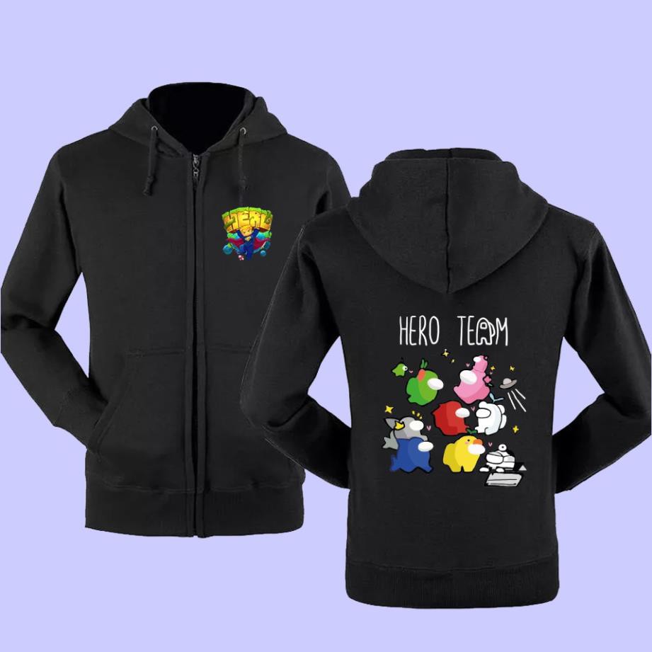 HOT DEL HOT - Áo Hoodie - Áo khoác Hero Team - AMong Us siêu ngầu - có size trẻ em /uy tín chất lượng