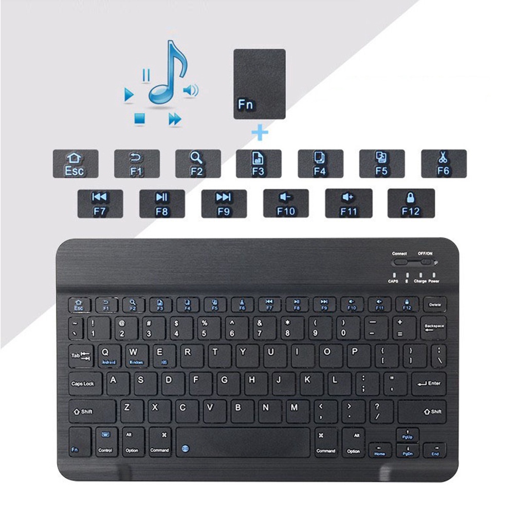 Bàn phím Bluetooth Inphic V750B dùng cho laptop máy tính bảng điện thoại kết nối nhiều thiết bị, dùng pin sạc tiện lợi
