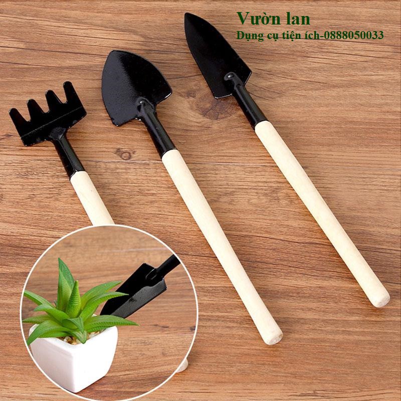 Bộ 3 món dụng cụ làm vườn siêu xinh VX01 dùng trồng sen đá, bonsai