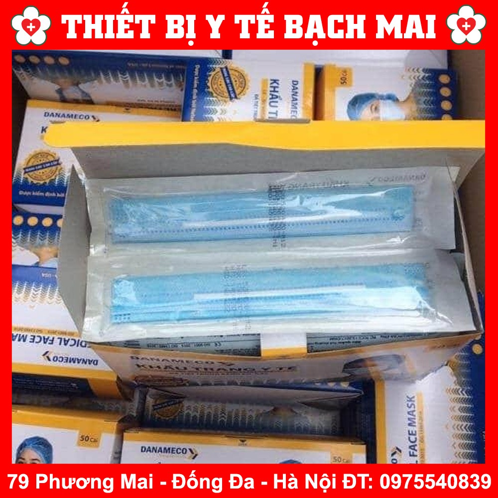 Khẩu Trang Y Tế Danameco Đã Tiệt Trùng CAO CẤP 3 Lớp [Hộp 50 Cái]