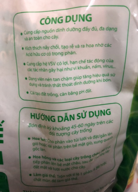 Phân trùn quế viên nén dạng tan chậm 01 kg / Chuyên cho Hoa Lan và cây kiểng ☘️