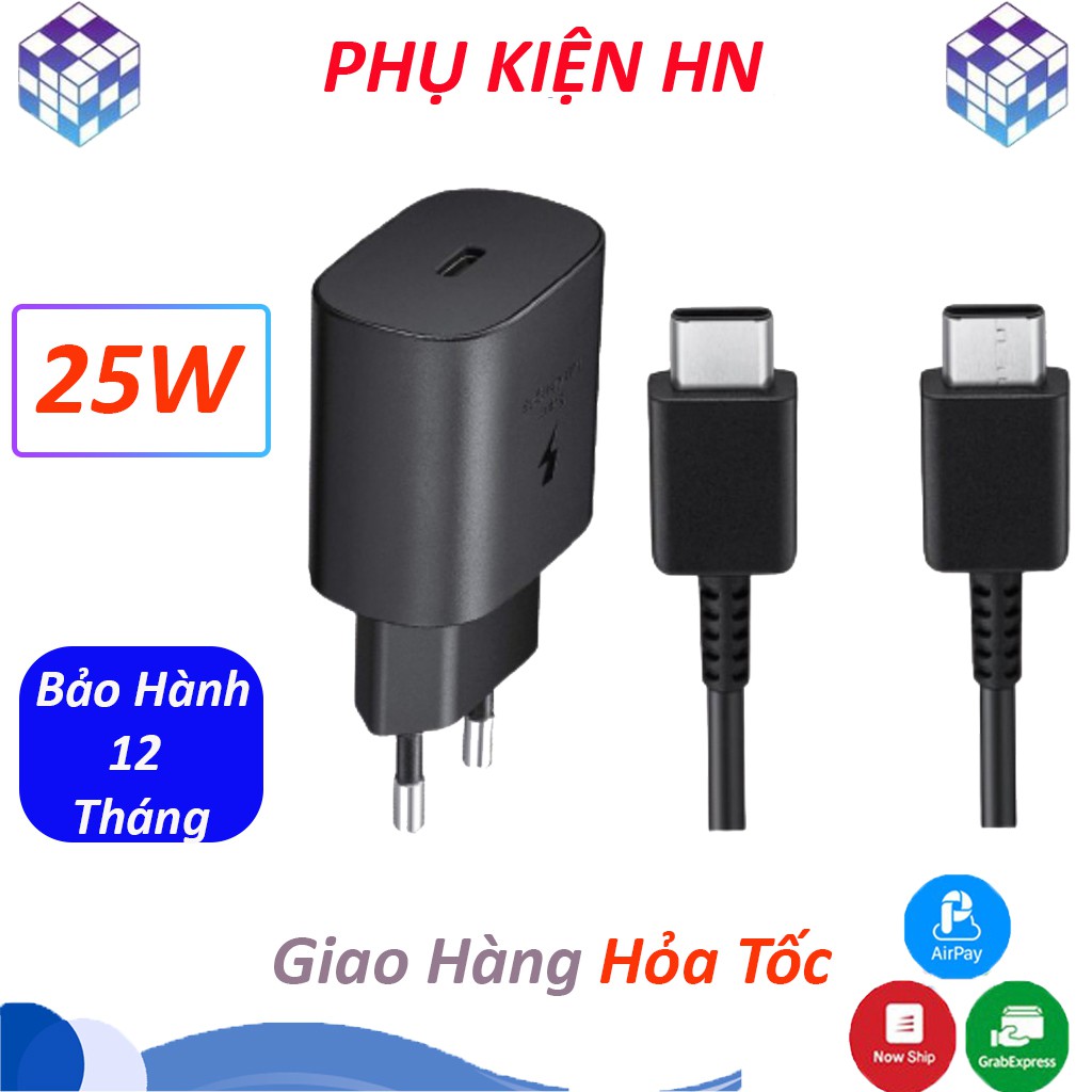 Bộ sạc nhanh Samsung 25W Note 10 Note 20 S10 S10 Plus S20 S20+ S20 Ultra - Bộ sạc nhanh chân Type C | BH 12 Tháng