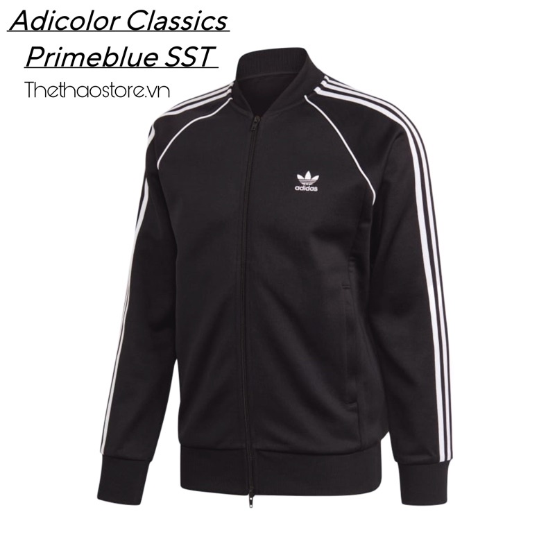 Áo Khoác Bomber Unisex Nam Nữ Adidas SST Track Jacket - Màu Đen