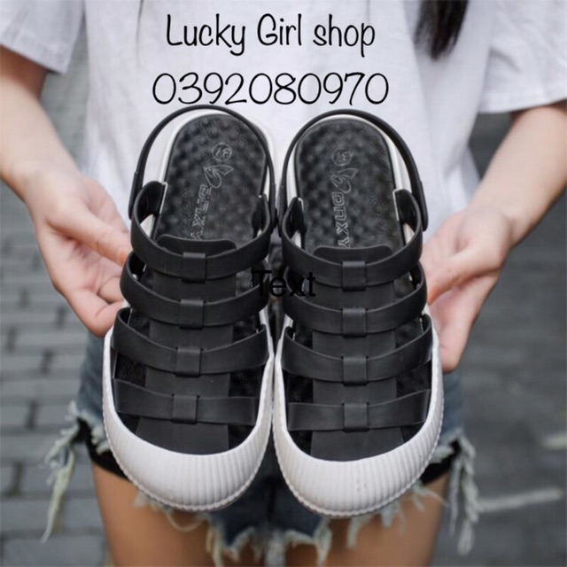 Giày dép sandals nam bít đầu cao su dẻo PVC cao cấp, size 40-45 - Lucky Girl shop