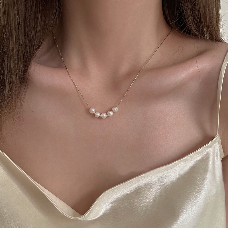 Dây chuyền ngọc trai nhân tạo nữ đơn giản hiện đại