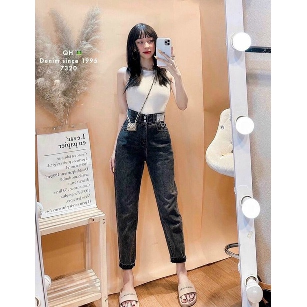 Quần baggy bò 2 khuy mác da nice | BigBuy360 - bigbuy360.vn